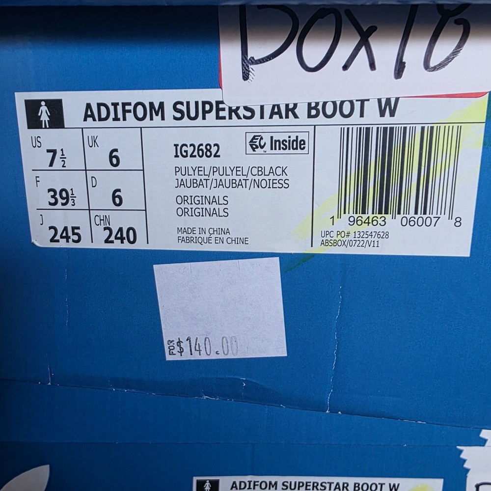 Women's 7.5 - Adidas ADIFOM SST BOOT IG2682 ORIGINALS Rubber Boots Pulse Yellow - Picture 9 of 9
